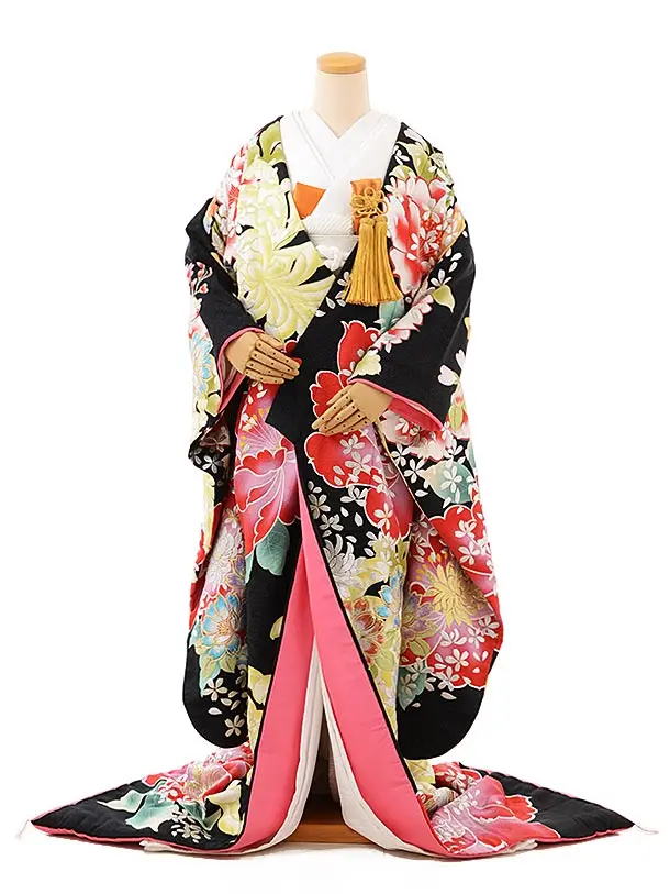 色打掛ﾚﾝﾀﾙ230黒ﾗﾒ菊