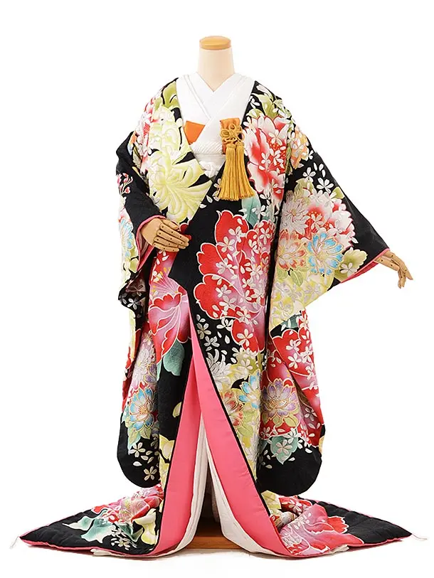 色打掛ﾚﾝﾀﾙ230黒ﾗﾒ菊