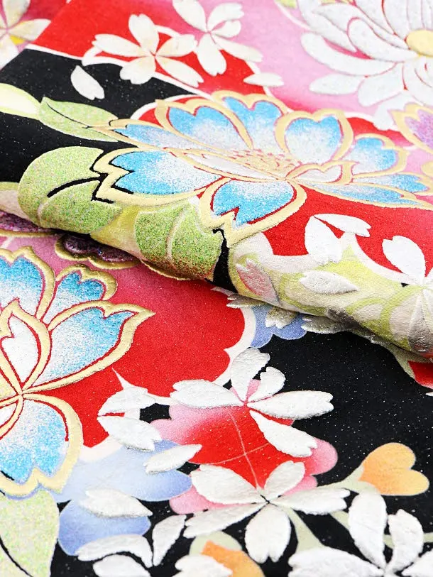 色打掛ﾚﾝﾀﾙ230黒ﾗﾒ菊