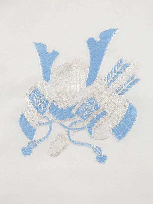 男児産着 お宮参りレンタル2955白地 刺繍 鷹 鶴