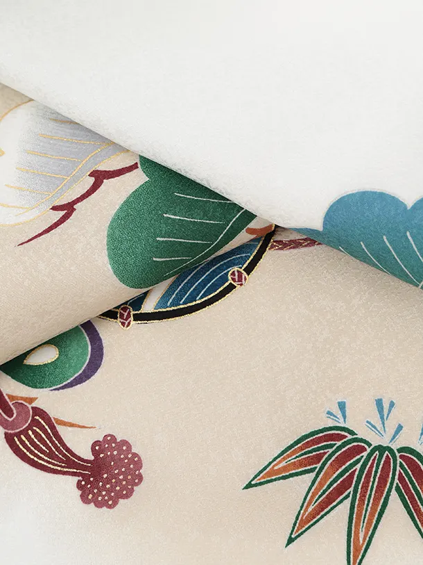 男児産着 お宮参りレンタルR046 【正絹】白地 鷹 兜 鼓