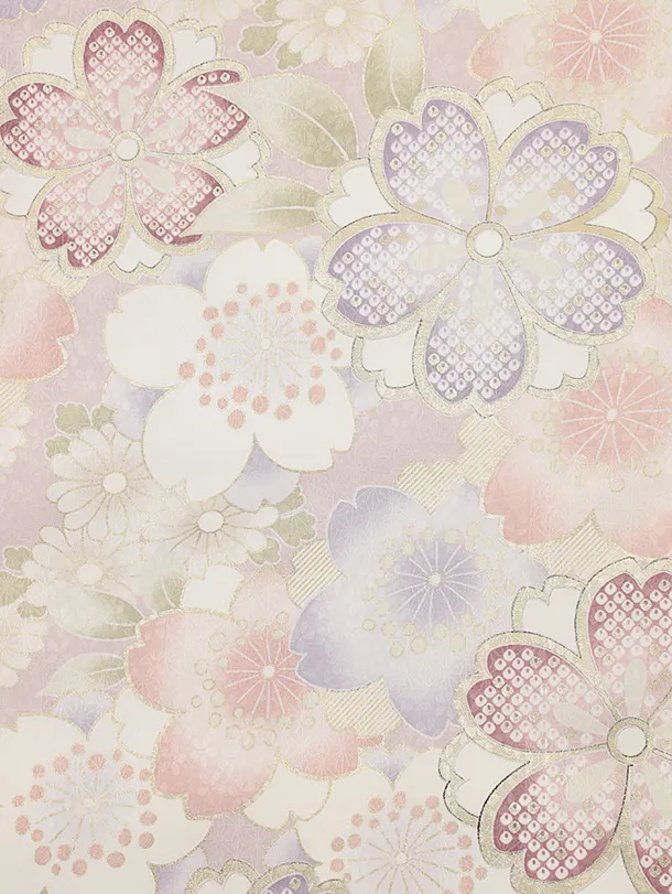 女児産着 お宮参り レンタル2761 グレッシュピンク 八重桜に菊