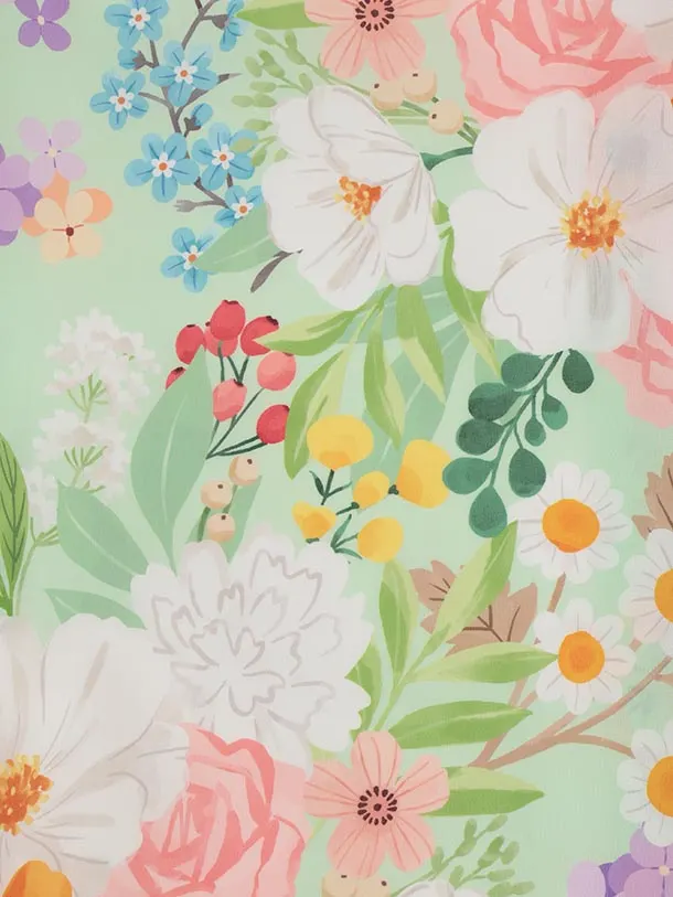 女児産着 お宮参りレンタル2849 薄グリーン 花色とりどり