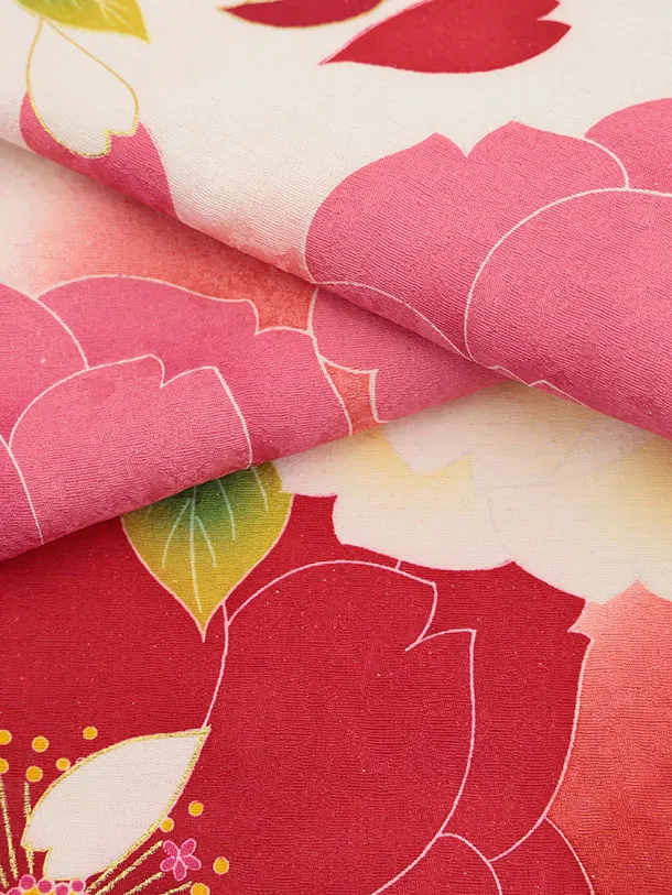 女児産着 お宮参りレンタル2943【正絹】伝産京友禅 白地刺繍鞠 大花