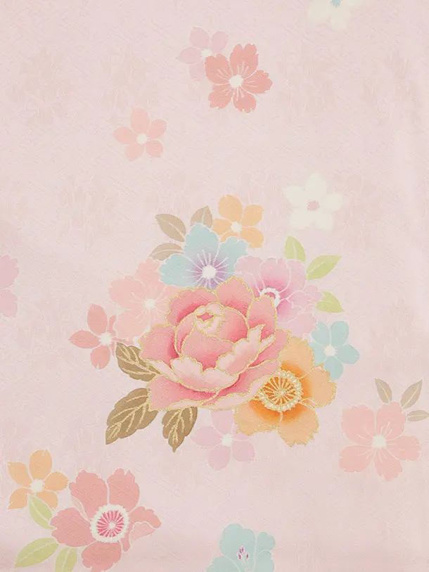 女児産着 お宮参りレンタル2963【正絹】 ピンク 薬玉