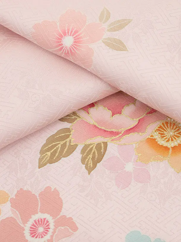 女児産着 お宮参りレンタル2963【正絹】 ピンク 薬玉