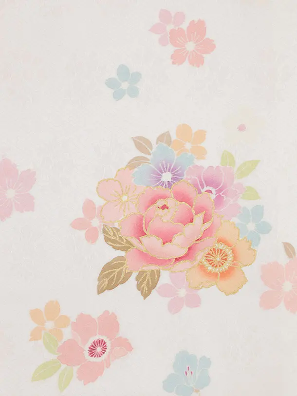 女児産着 お宮参りレンタル2969【正絹】 白地 薬玉