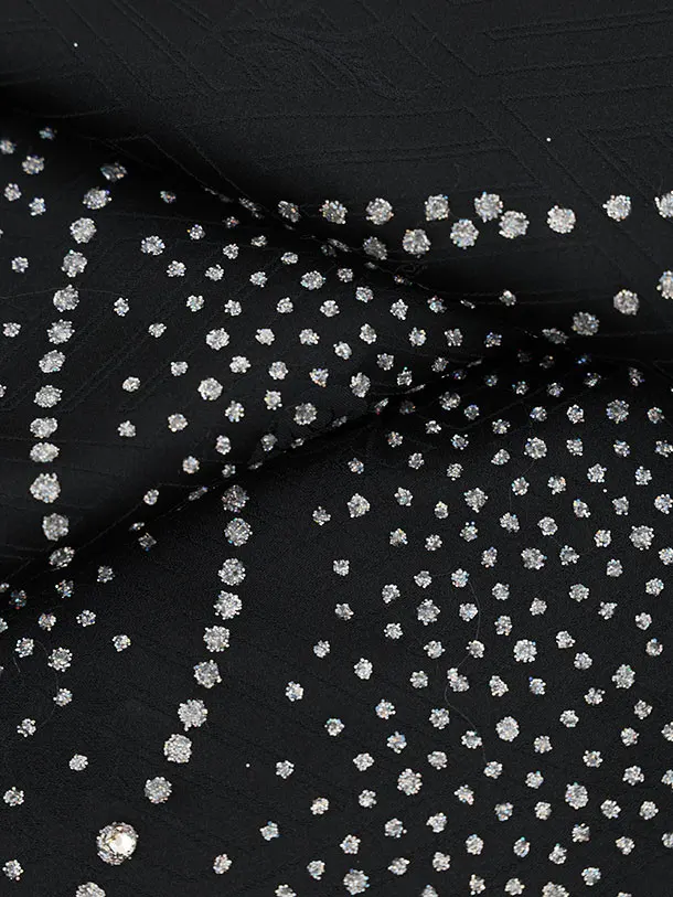 女児産着 お宮参りレンタル2983【正絹】伝産京友禅  黒地ラインストーン