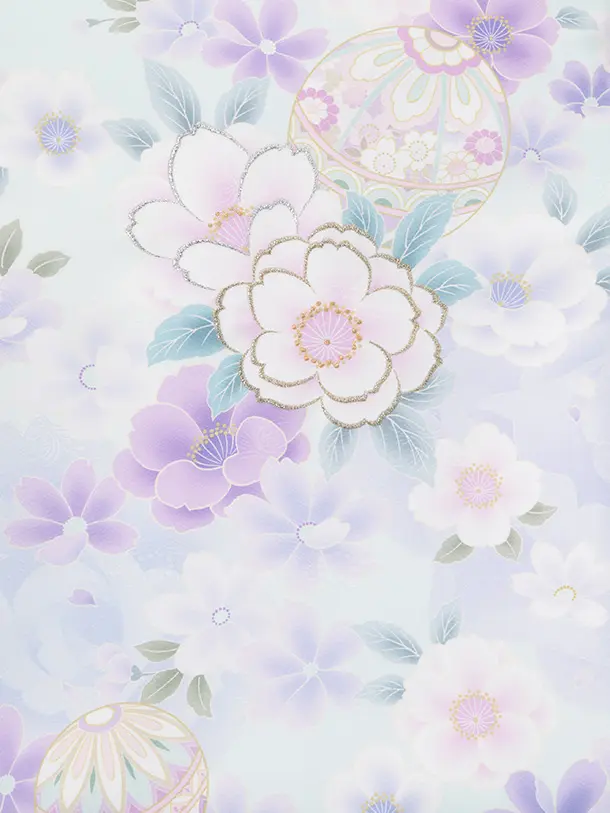 女児産着 お宮参りレンタルR069 薄ミント まりに花