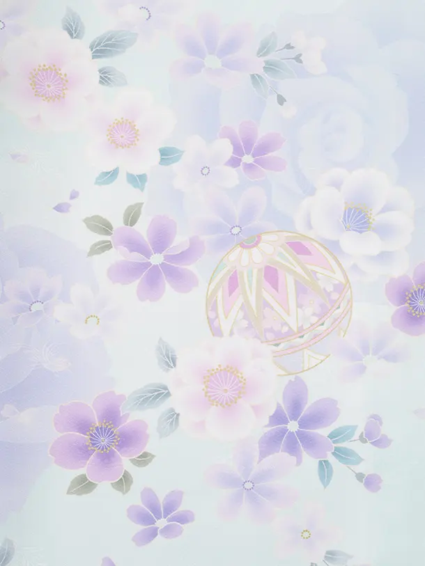 女児産着 お宮参りレンタルR069 薄ミント まりに花