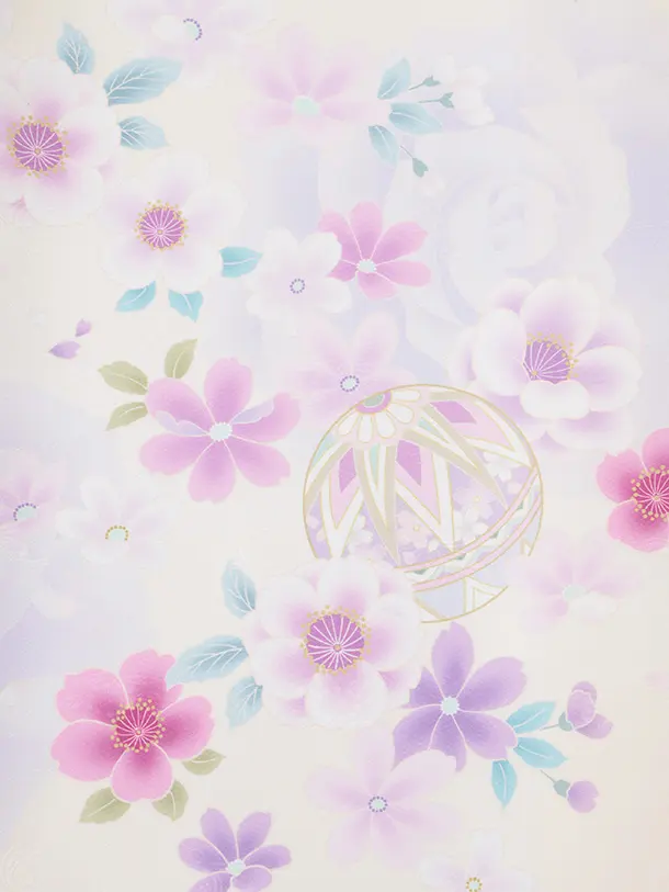 女児産着 お宮参りレンタルR070 薄黄 まりに花