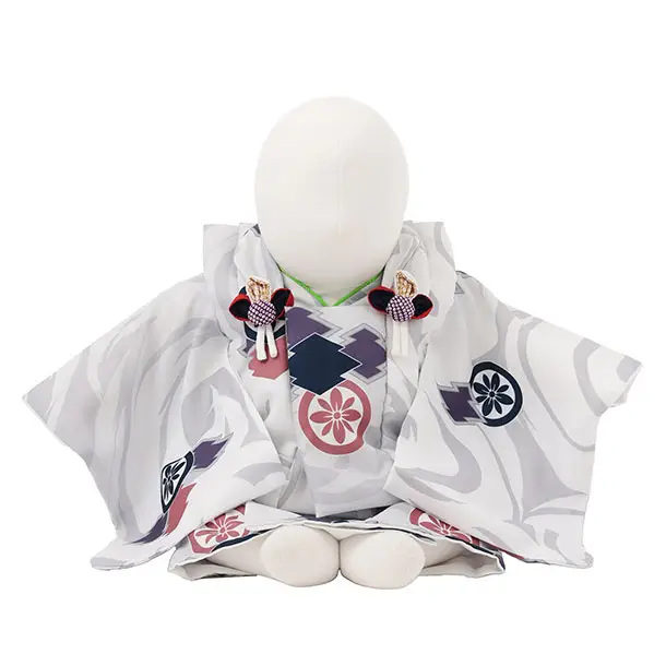 男児【100日～１歳用】0168 白ｸﾞﾚｰ/松皮菱に丸紋/セパレート