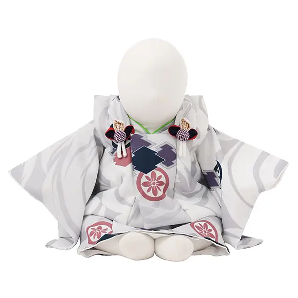 男児【100日～１歳用】0168 白ｸﾞﾚｰ/松皮菱に丸紋/セパレート