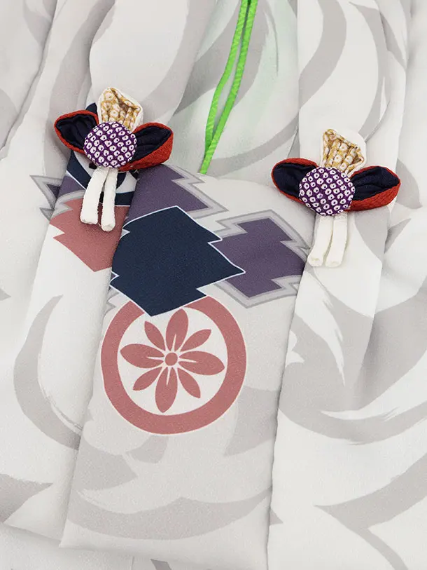 男児【100日～１歳用】0168 白ｸﾞﾚｰ/松皮菱に丸紋/セパレート