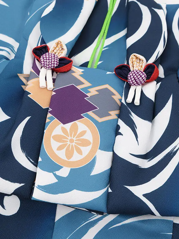 男児【100日～１歳用】0169 白青/松皮菱に丸紋/セパレート