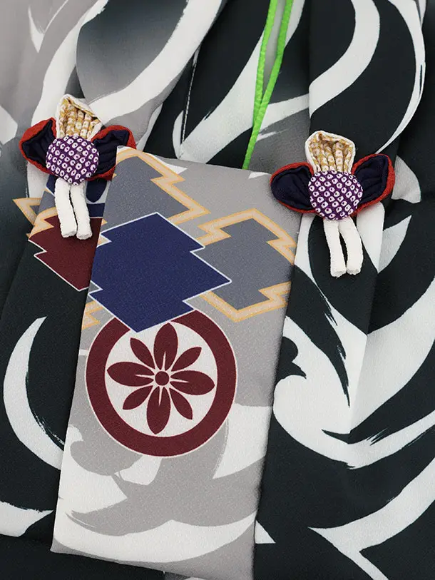 男児【100日～１歳用】0170 白黒/松皮菱に丸紋/セパレート