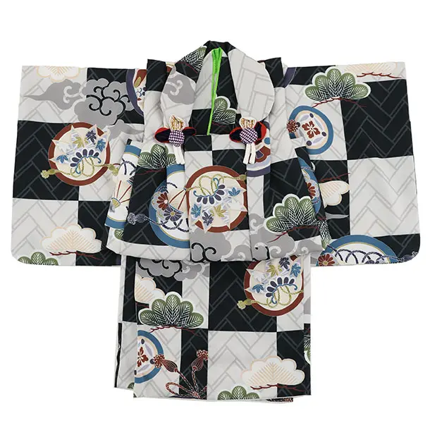 男児【100日～１歳用】0171 グレー/松に丸紋/セパレート