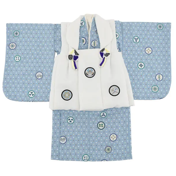 男児【１歳前後】0179 白丸紋/水色丸紋/セパレート