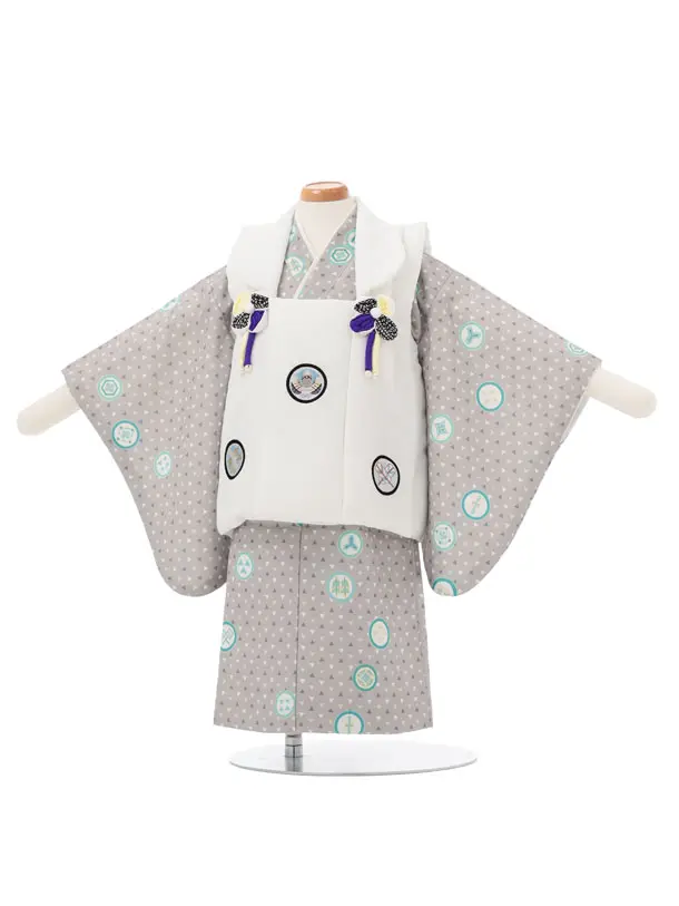 男児【１歳前後】0180 白丸紋/グレー丸紋/セパレート