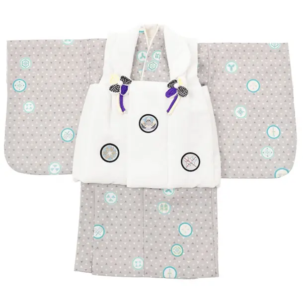 男児【１歳前後】0180 白丸紋/グレー丸紋/セパレート