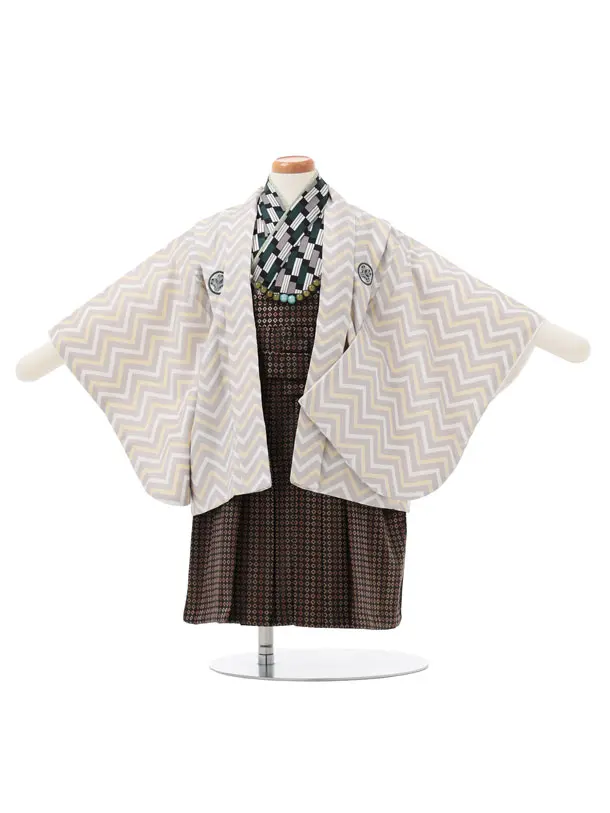 男児【１歳前後】 0182 グレー羽織茶袴セット/ｾﾊﾟﾚｰﾄ