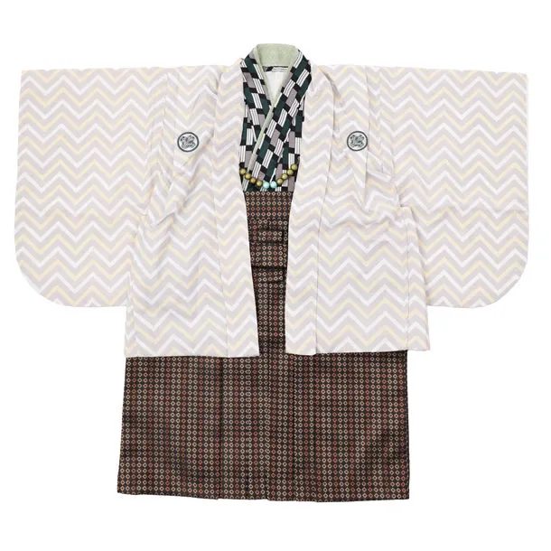 男児【１歳前後】 0182 グレー羽織茶袴セット/ｾﾊﾟﾚｰﾄ