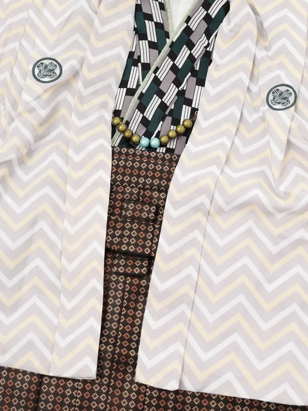 男児【１歳前後】 0182 グレー羽織茶袴セット/ｾﾊﾟﾚｰﾄ