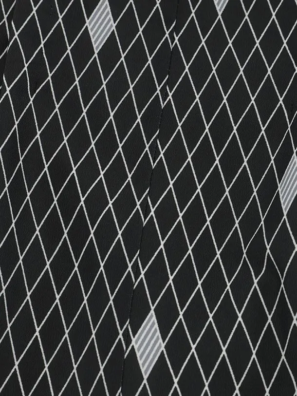 かんたん七五三(7歳男袴)0870 黒地 菱×黒