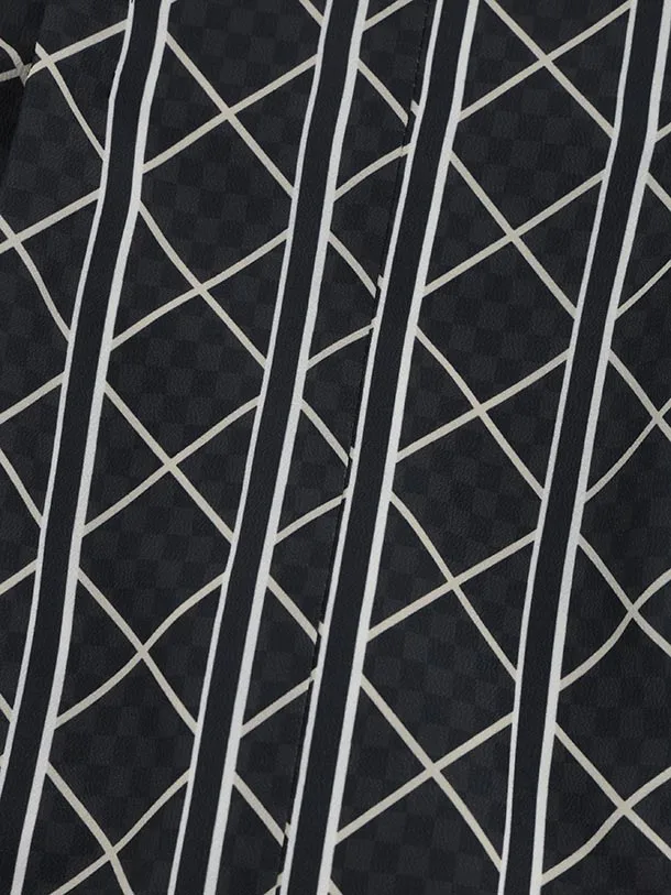 かんたん七五三(7歳男袴)0871 黒地 幾何学×黒