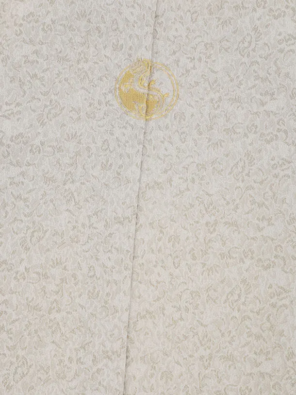 かんたん七五三(7歳男袴)0879 ベージュ紋付xベージュストライプ