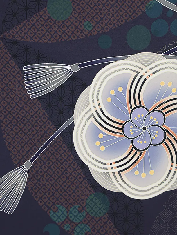 七五三レンタル(3歳男児被布)W451 黒×パープルねじり梅