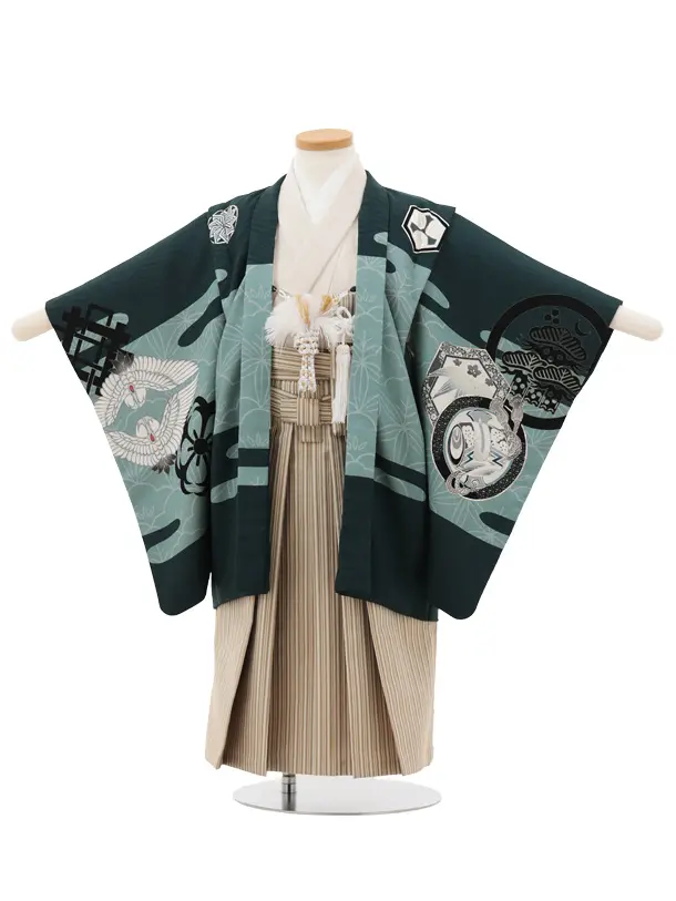 かんたん(3.4歳男)W587 LOWRYS FARM 緑雲に白鷹×ベージュ縞