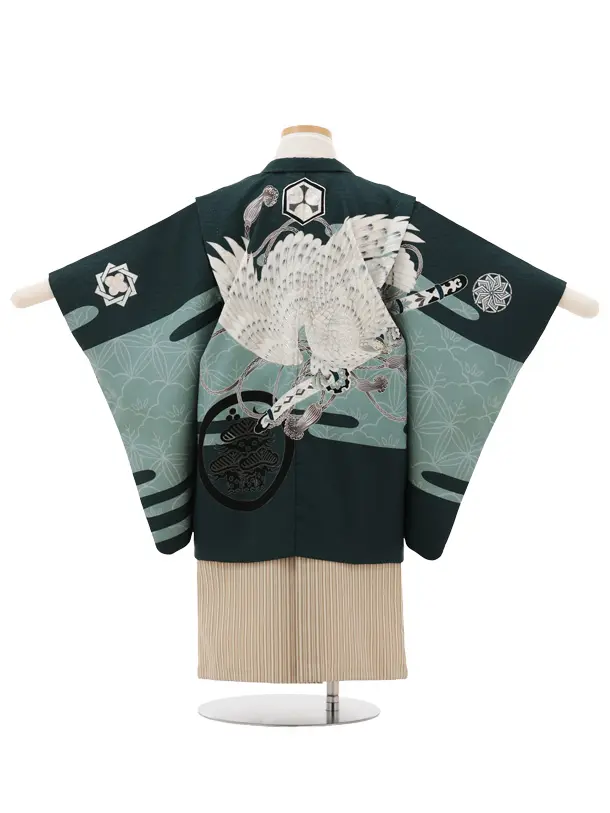 かんたん(3.4歳男)W587 LOWRYS FARM 緑雲に白鷹×ベージュ縞