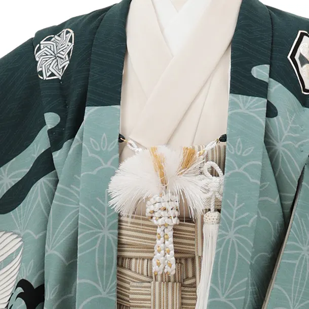 かんたん(3.4歳男)W587 LOWRYS FARM 緑雲に白鷹×ベージュ縞