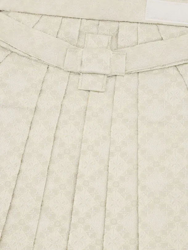 かんたん七五三(3歳男袴)W598 グレーパープル格子紋付×ベージュシルバー