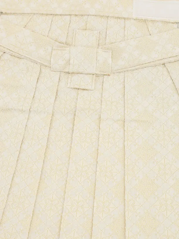 かんたん七五三(3歳男袴)W600 青 扇絵に鷹×ベージュゴールド