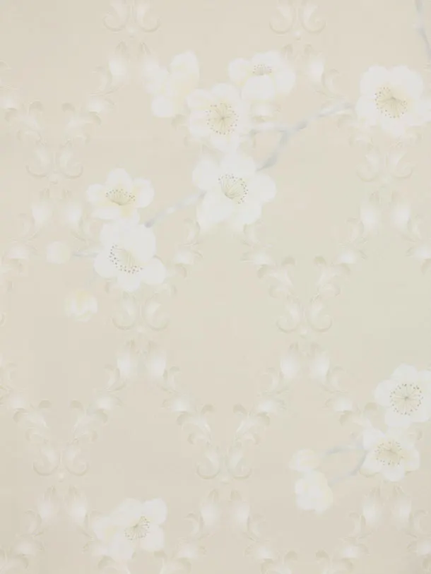 七五三レンタル(3歳男児被布)W647 オフ白 ベルベット×うすベージュ 小花