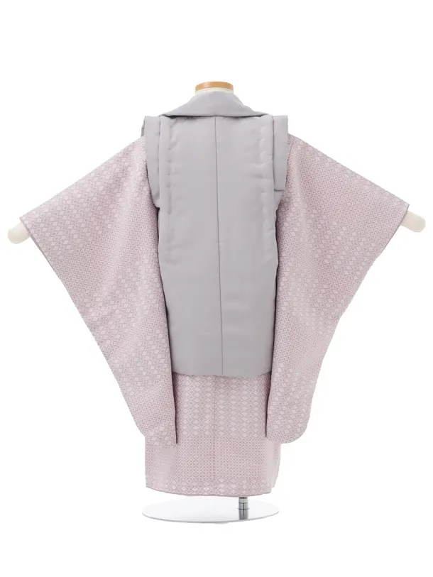 七五三レンタル(3歳男児被布)W773 グレー × うす紫