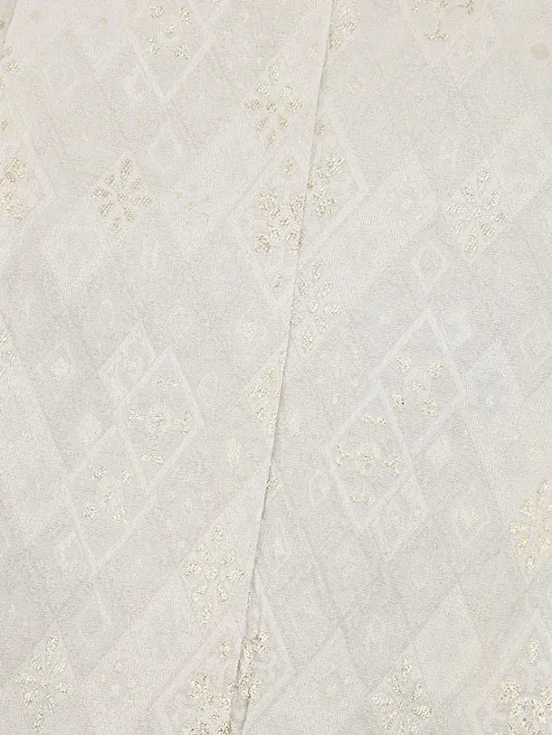 七五三レンタル(5歳男袴)X630 ぷちぷり 白ゴールド ダイヤ柄×ゴールド