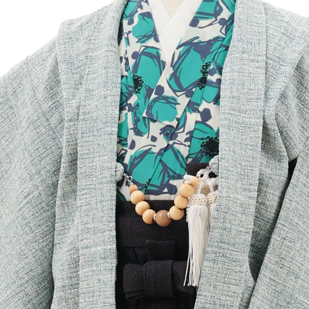 七五三レンタル(5歳男袴)X638 花わらべ ブルーポリツィード×デニム調