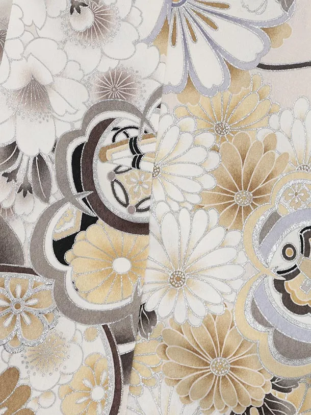 かんたん七五三(5歳男袴)X672 ベージュ橘桜×モカベージュ