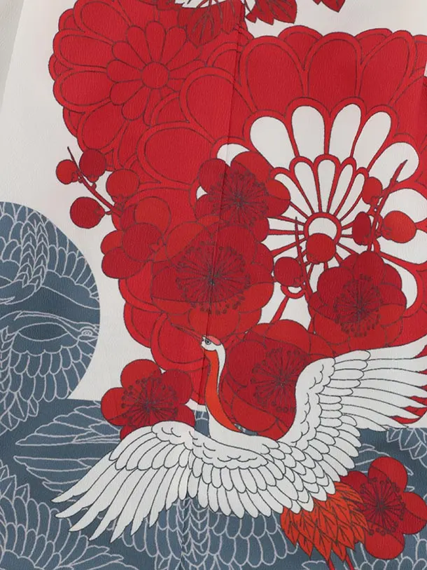 七五三レンタル(5歳男袴)X687 アイボリー桐鶴×ベージュ