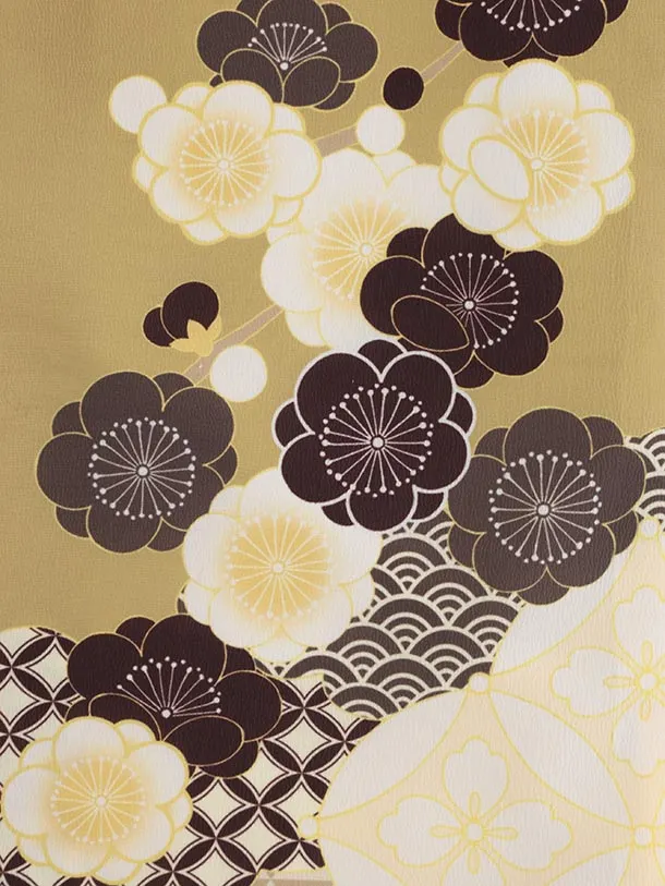 七五三レンタル(5歳男袴)X692 からしクリーム梅×ベージュ