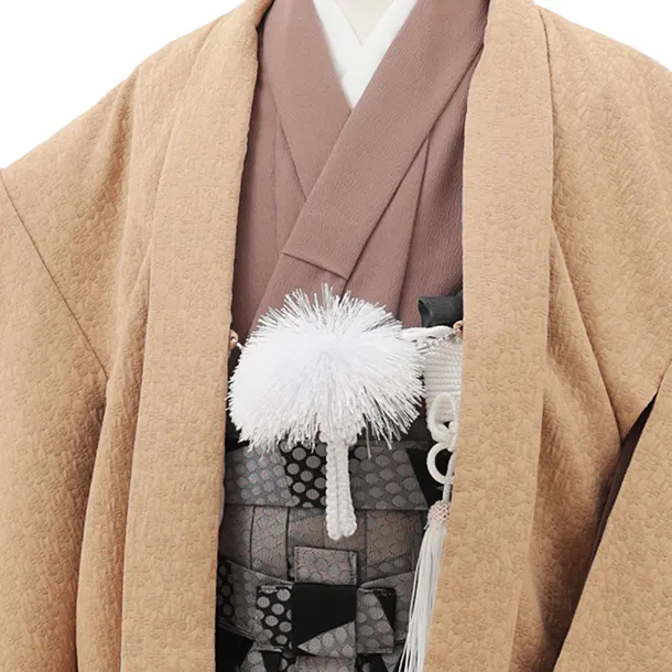 かんたん七五三(5歳男袴)X741 モカブラウン×黒グレー