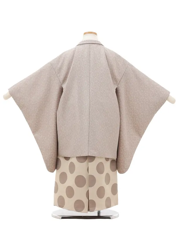 かんたん七五三(5歳男袴)X742 モカベージュ×ベージュドット