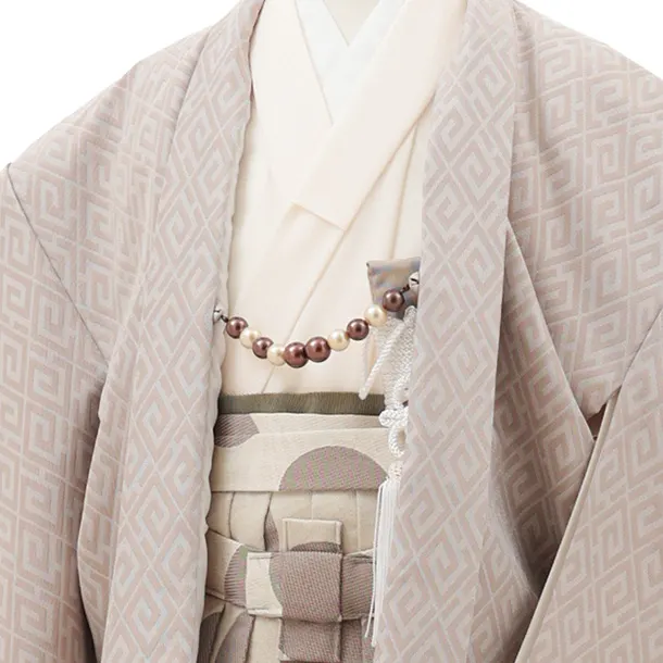 かんたん七五三(5歳男袴)X742 モカベージュ×ベージュドット