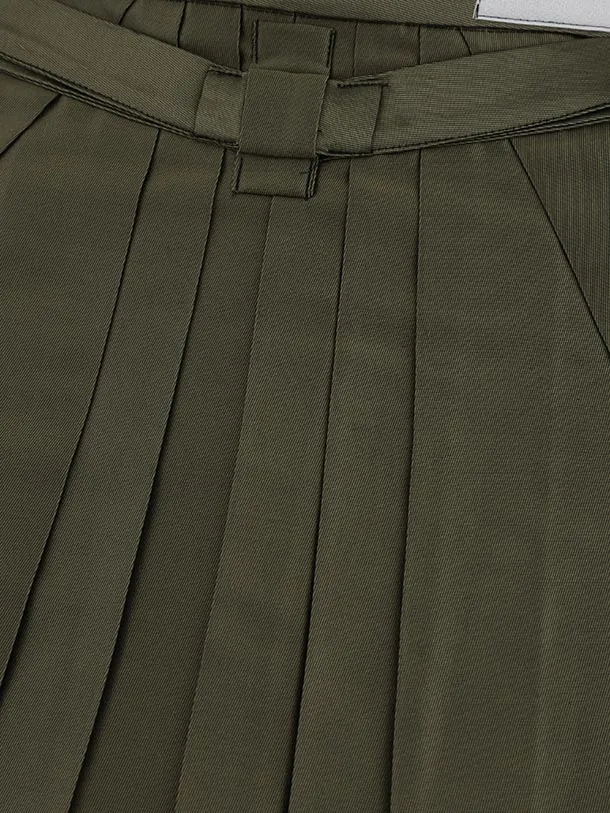 かんたん七五三(5歳男袴)X749 グリーン市松丸紋×モスグリーン