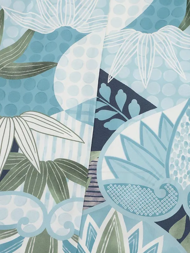 かんたん七五三(5歳男袴)X780 ブルー系 桐に笹ドット×紺