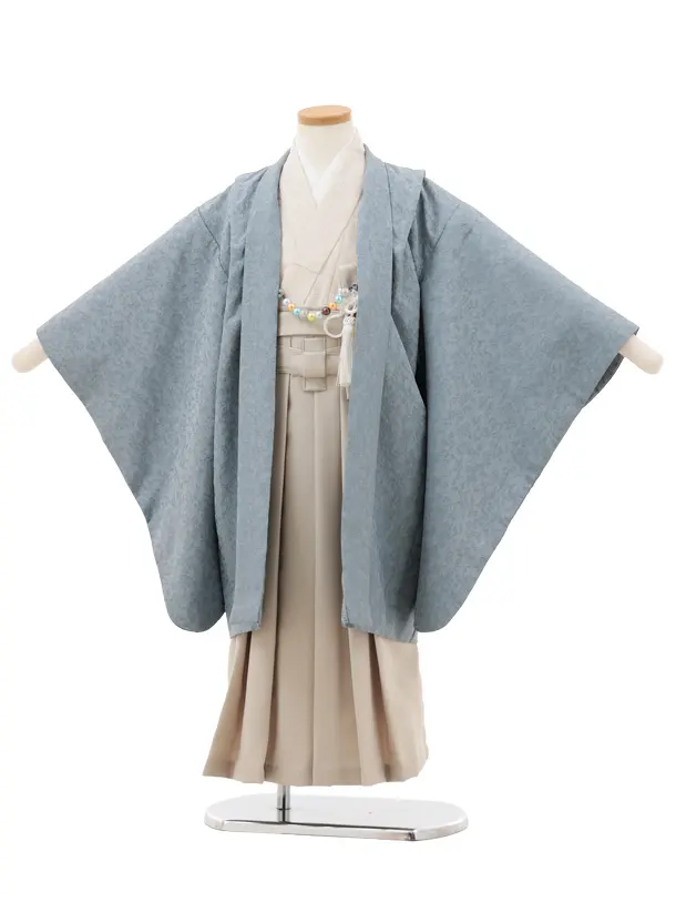 かんたん七五三(5歳男袴)X781 ブルーグレー×ベージュ