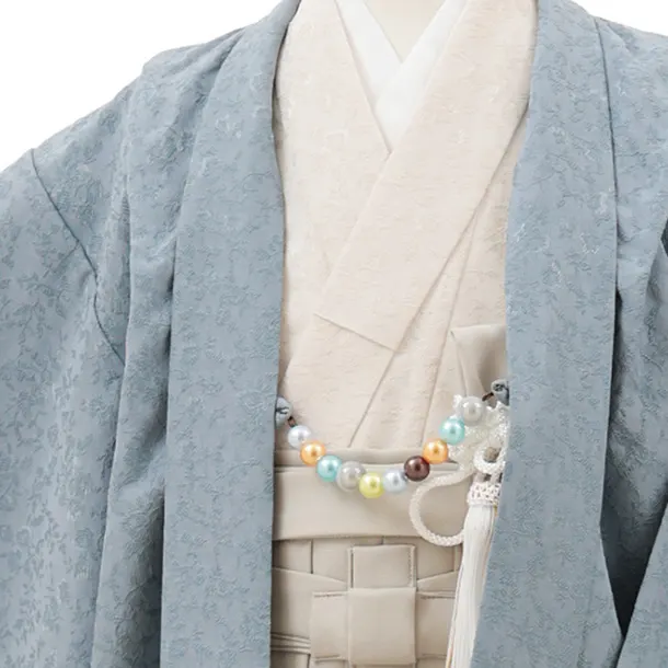 かんたん七五三(5歳男袴)X781 ブルーグレー×ベージュ